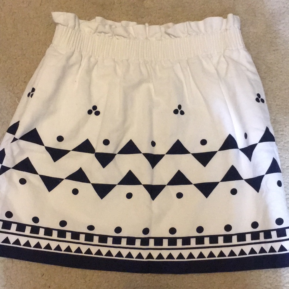J. Crew linen print skirt.